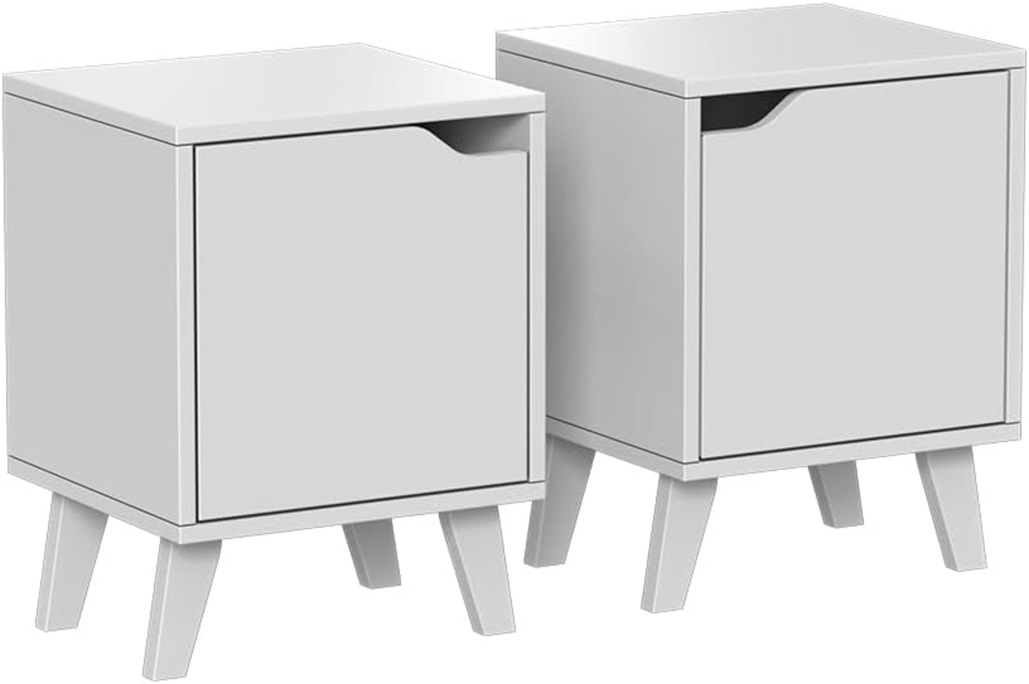Nachttisch Malu Weiß 2er Set Vicco Bild 1