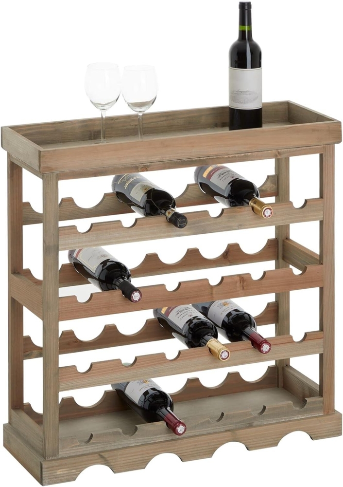 CARO-Möbel Weinregal VINO, Weinregal Flaschenregal Regal mit 4 Böden für 24 Flaschen und Ablage T Bild 1