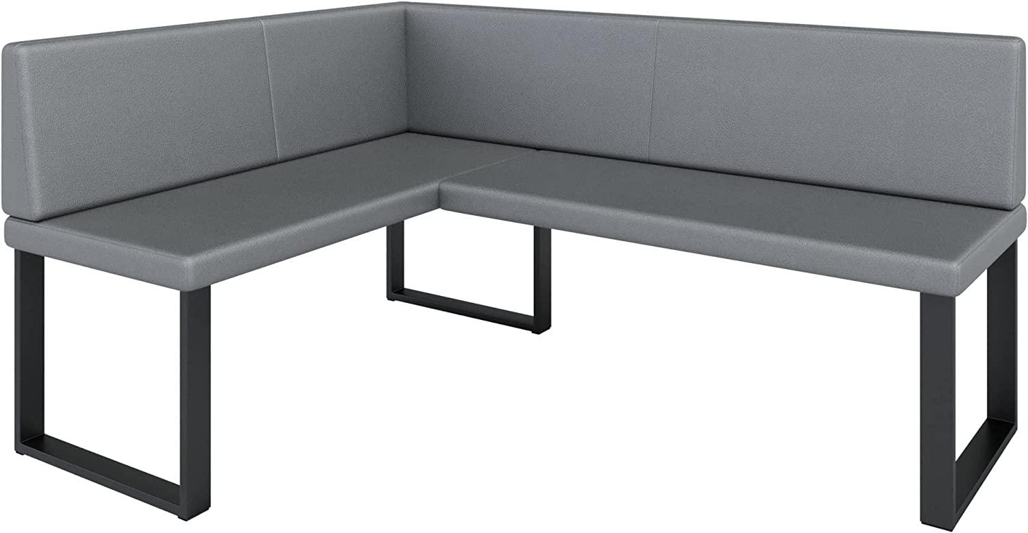 Eckbank Akiko Metal - Eckbankgruppe für Ihrem Esszimmer, Küche modern, Sitzecke, Essecke. Perfekt für Küche, Büro und Rezeption. Solide und Starke Verarbeitung. (Soft 29, 128x168cm Links) Bild 1