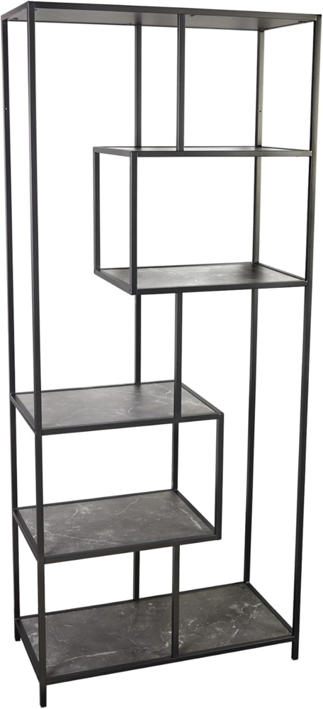 riess-ambiente Standregal SLIM LINE 185cm graphit / schwarz, Einzelartikel 1-tlg, Wohnzimmer · Design · Metall · mit Ablage · Industrial Bild 1