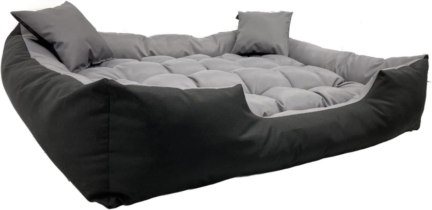 AIO 'Ecco' Tierbett mit Kissen, wasserdicht, Nylon, Grau/Schwarz, 100x75 cm Bild 1