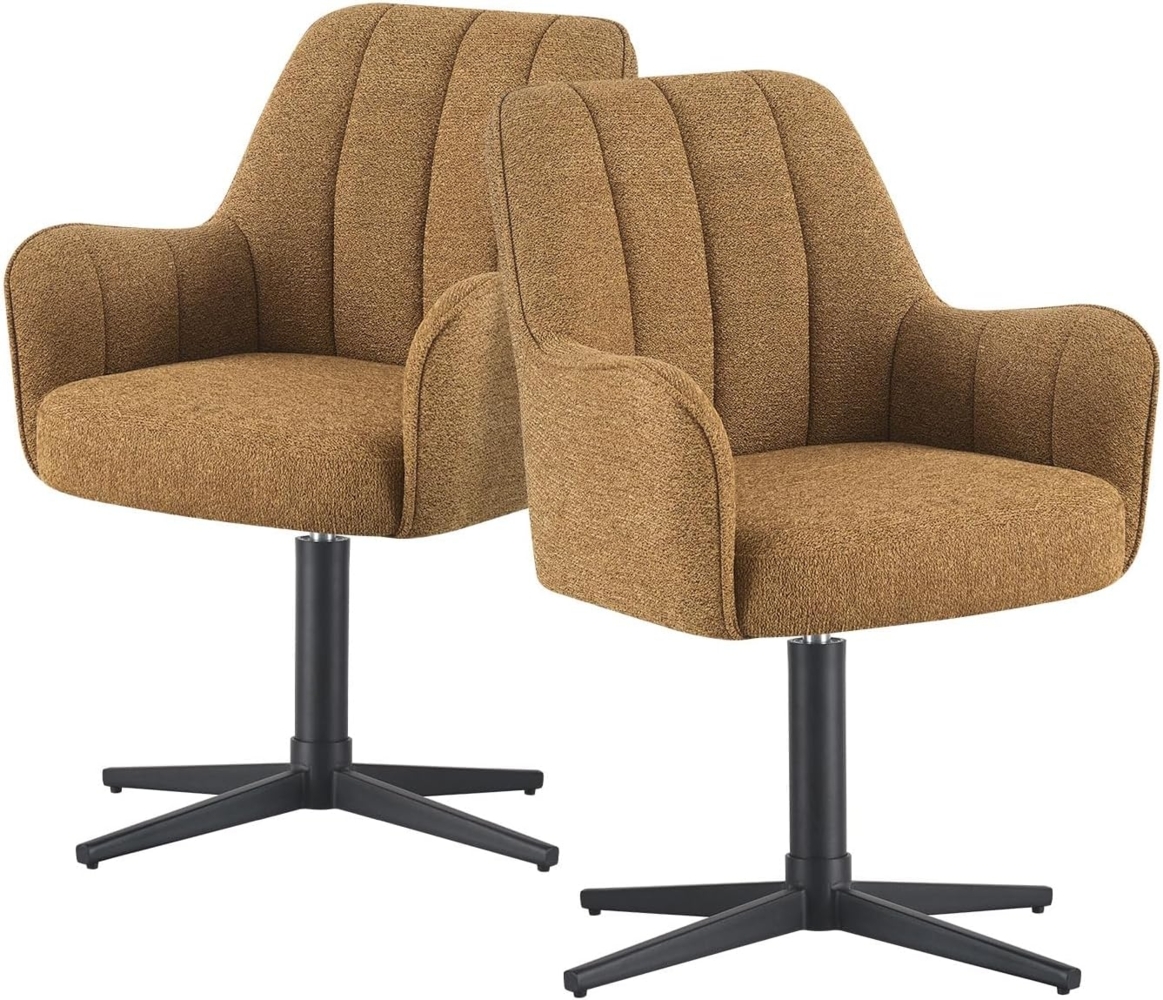 DUBI Möbel Drehstuhl THOMAS-ROMY, X-Gestell 360° drehbar mit Rückholfunktion, 2er-Set Bild 1