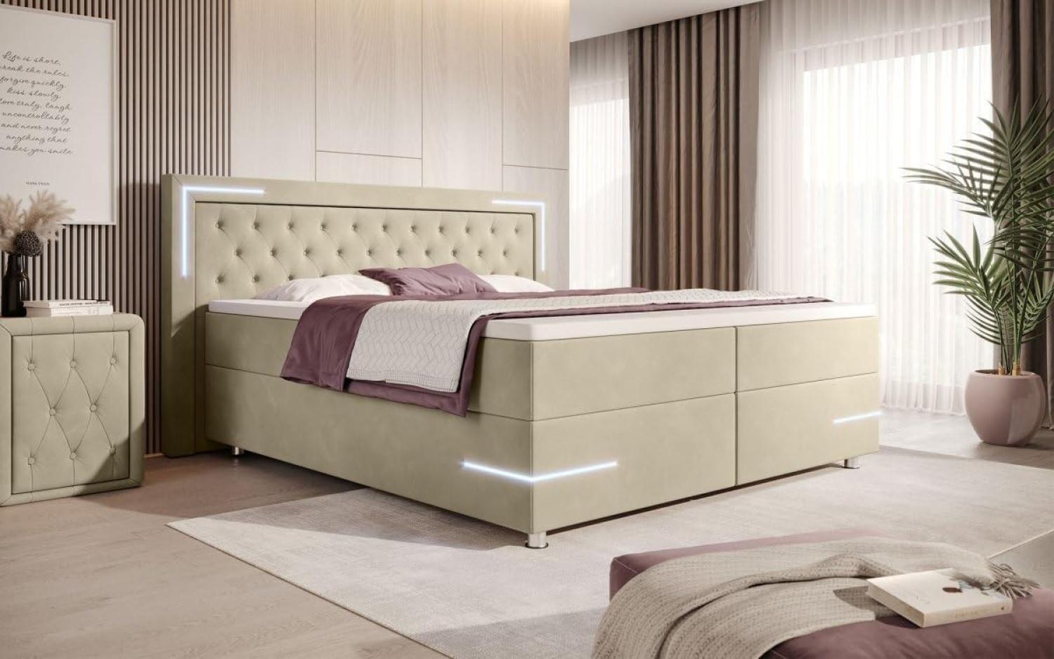 Boxspringbett Carlotta 200x200 Beige H3 Bild 1