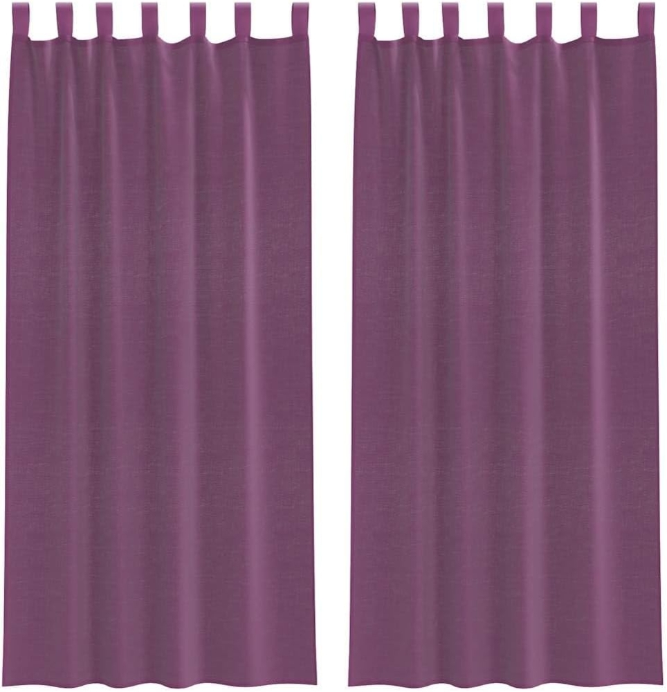 vidaXL Voile Vorhänge mit Schlaufen 2 Stk. Lila 140x245 cm 4102294 Bild 1