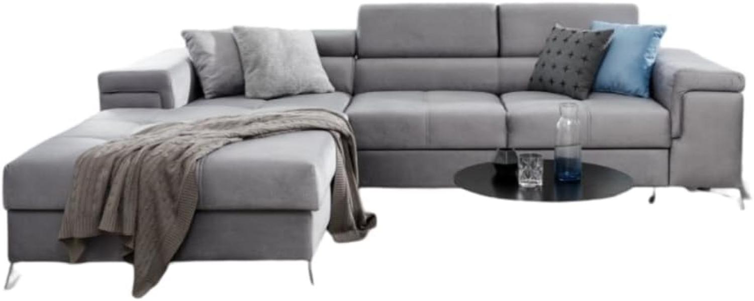 Designer Sofa Elegante mit Schlaf- und Klappfunktion Grau Links Bild 1