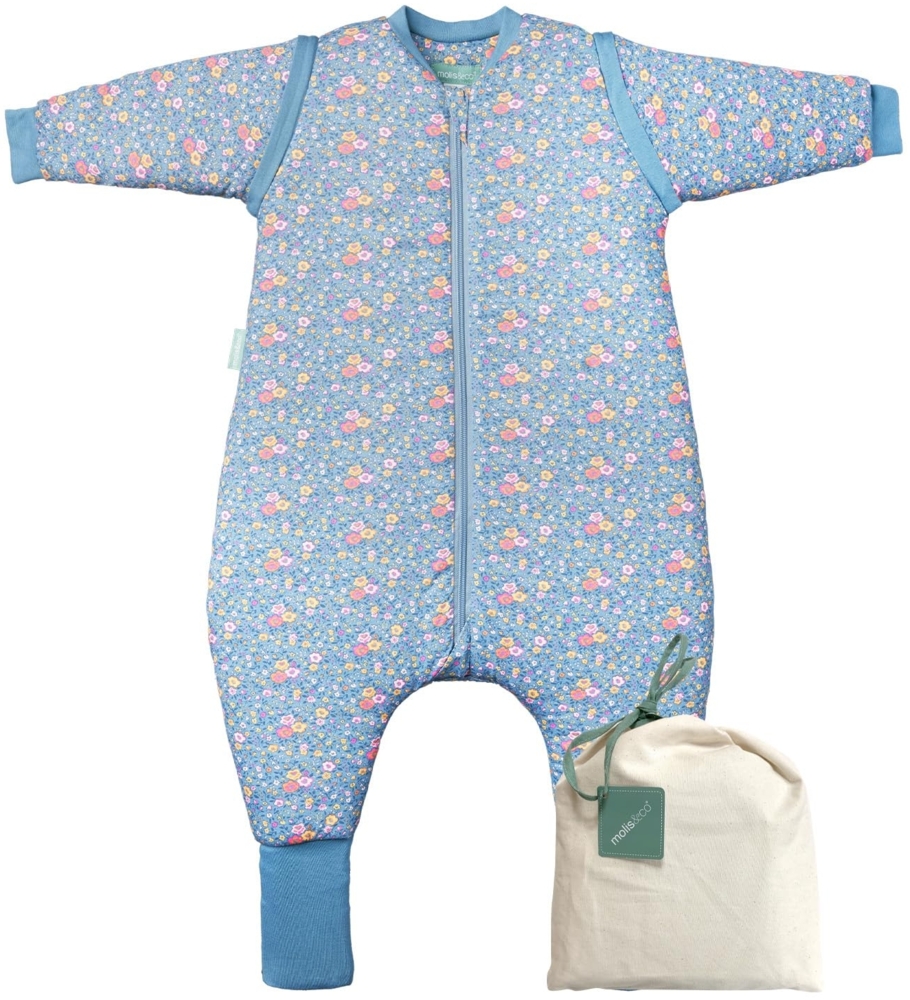 molis&co. Baby-Schlafsack mit Füßen, abnehmbare Ärmel und Socken. 2.5 TOG. Ideal für die Übergangszeit und den Winter. 100% Baumwolle (Oeko-TEX 100). (Wild Orchid, 100 cm (4 Jahre)) Bild 1