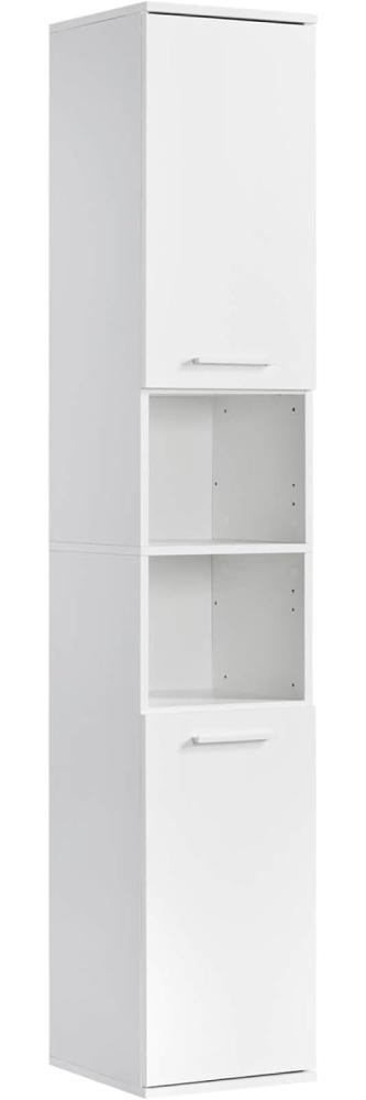 mokebo Hochschrank Der Kapitän (mit 5 Einlegeböden) hoher Badschrank oder Badezimmerschrank Weiß mit 33cm Breite Bild 1