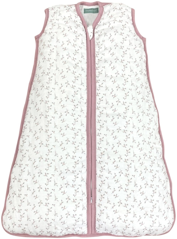 molis&co. Baby-Schlafsack. 0.5 TOG. Größe: 70 cm (0-6 Monate). Ideal für den Sommer. Superweich und leicht. Floral Pink. Premium-Musselin. Bild 1