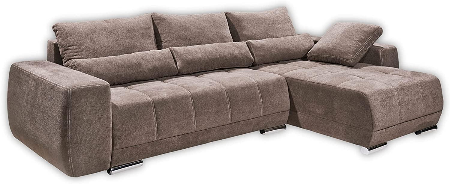 Eckcouch Lopez Couch Schlafsofa Funktionssofa ausziehbar braun 293 cm Bild 1