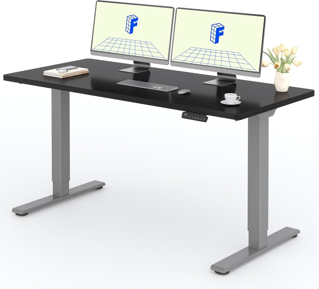 Flexispot EF1 160x80 Elektrisch Höhenverstellbarer Schreibtisch mit Tischplatte 2-Fach-Teleskop, Sitz- & Stehpult mit Memory-Steuerung Bild 1