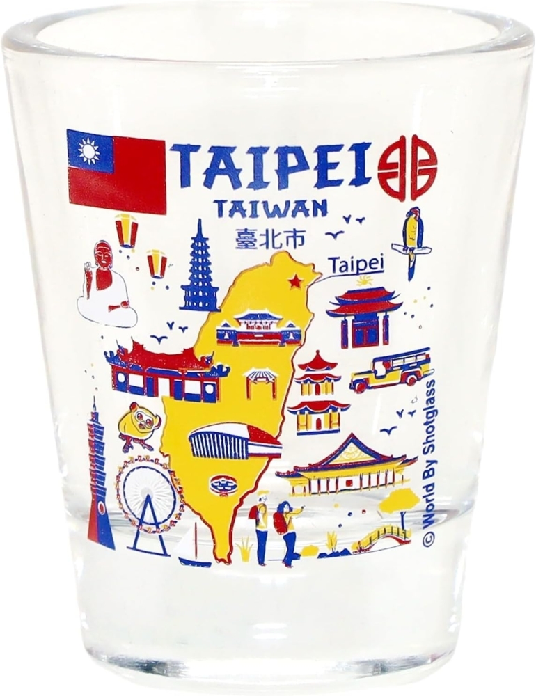 Taipei Taiwan Landmarks Collage Shot Glass by World By Shotglass Bild 1