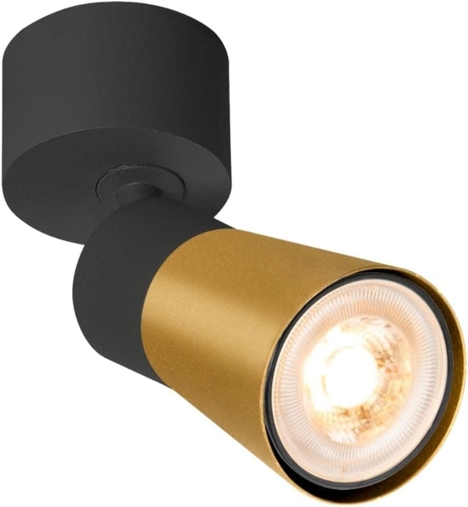 SLV PURI 2.0 Cone, Wand- und Deckenaufbauleuchte, 1x max. 6W GU10, schwarz / gold - Wand- und Deckenleuchten Bild 1