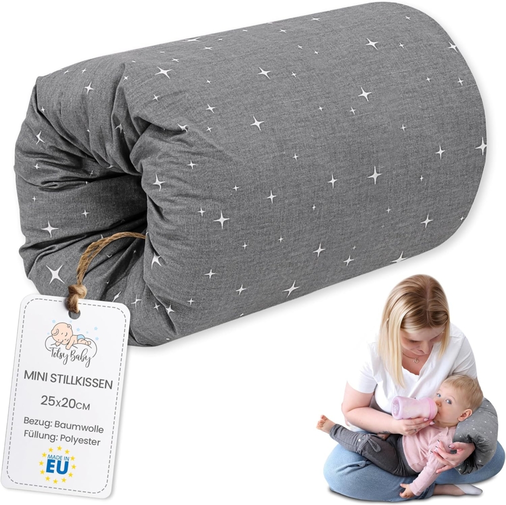 Stillkissen klein Breastfeeding und Nursing Pillow für unterwegs 20 cm - Stillmuff Armkissen und Lagerungskissen Baby Arm Still Kissen aus weicher Baumwolle Oeko-Tex Galaxie Bild 1