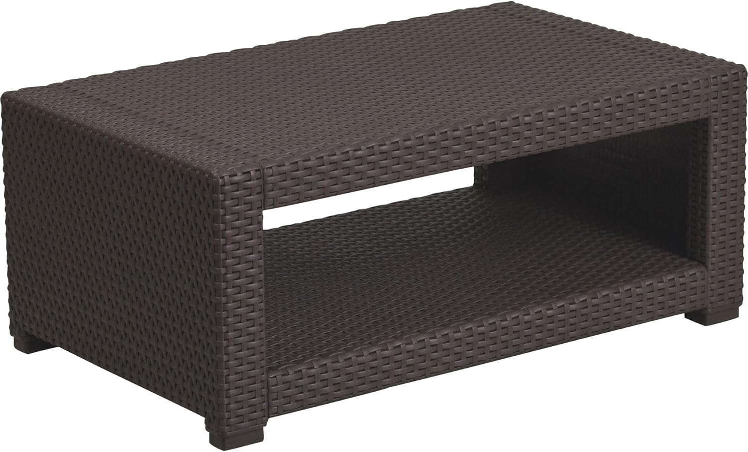 Flash Furniture Brauner Rattan-Couchtisch, Harz, Schokobraun, 1 Stück Bild 1