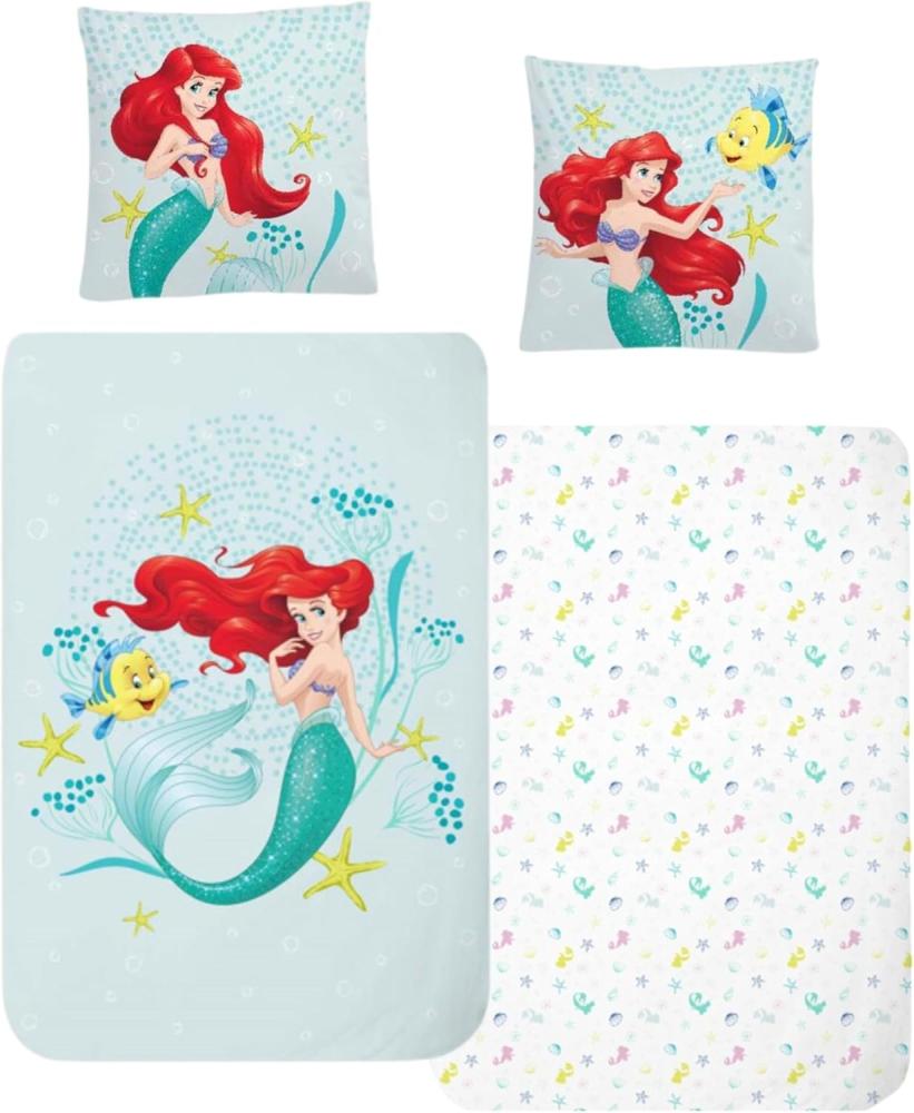 MTOnlinehandel Kinderbettwäsche Disney Arielle Meerjungfrau, Flanell, Biber, 2 teilig, Disney's Mermaid Prinzessin Mädchen-Bettwäsche Bild 1