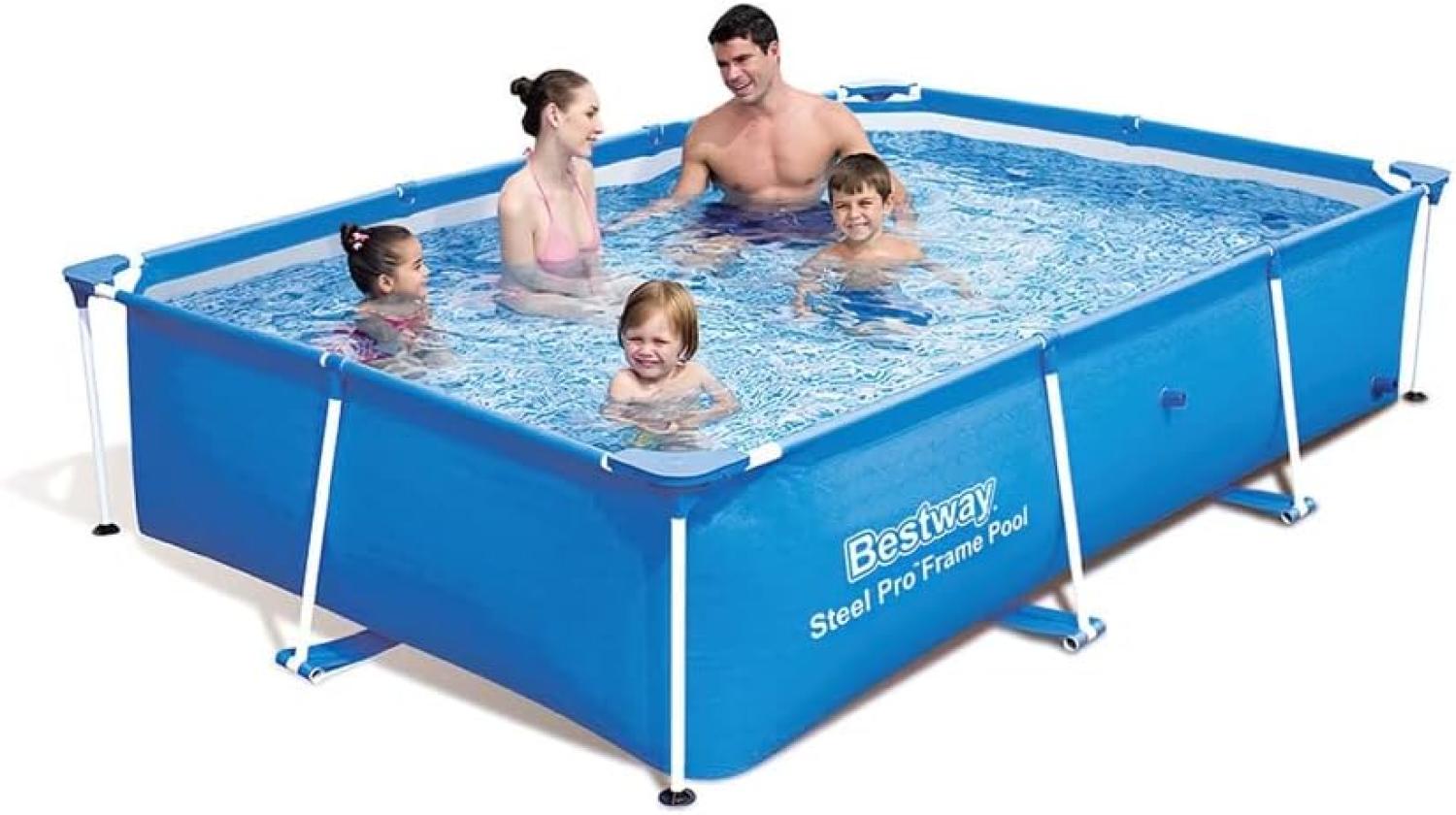 Bestway Steel Pro Frame rechteckiger Pool, ohne Pumpe, blau, 259 x 170 x 61 cm Bild 1