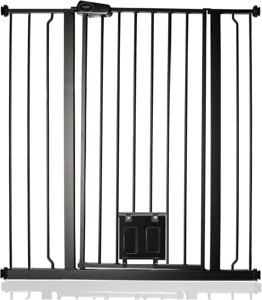Bettacare Haustier-Tor mit Cat Flap effektive Barriere für Haustiere, Schwarz, 94.3cm - 101.9cm Bild 1