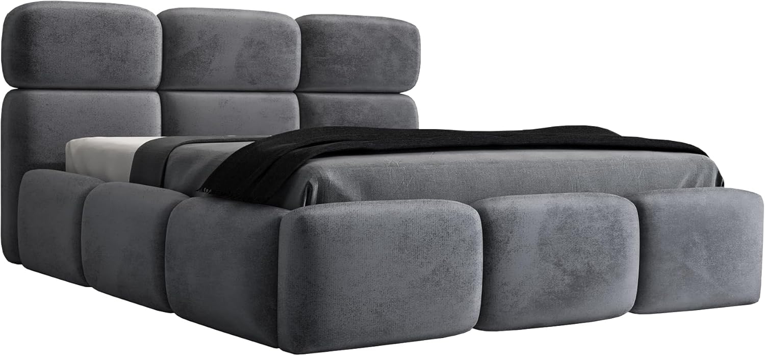 Polsterbett MAROKO 90x200 mit Matratze, Bettkasten und Lattenrost. Farbe: Anthracite 18 Bild 1