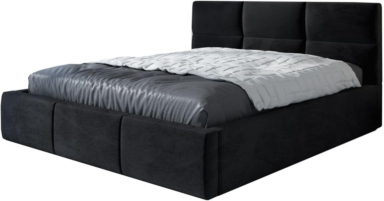 Polsterbett EMILI-OM 90x200 mit Bettkasten und Lattenrost. Farbe: Schwarz 20 Bild 1