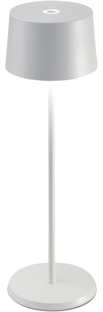 Zafferano, Olivia Pro Lampe, Tragbare und Wiederaufladbare Tischlampe mit Touch Control, Geeignet für Wohnzimmer und Außenbereich, Dimmer, 2200-3000 K, Höhe 35 cm, Farbe Weiß Bild 1