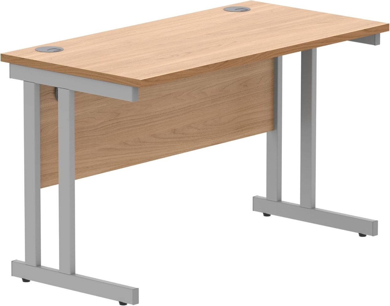 office hippo Essentials Rechteckiger Schreibtisch-Computer-Arbeitsplatz, Heimbürotisch mit Kabelanschluss-Management, 120x60 cm, Holz, Norwegische Buche Bild 1