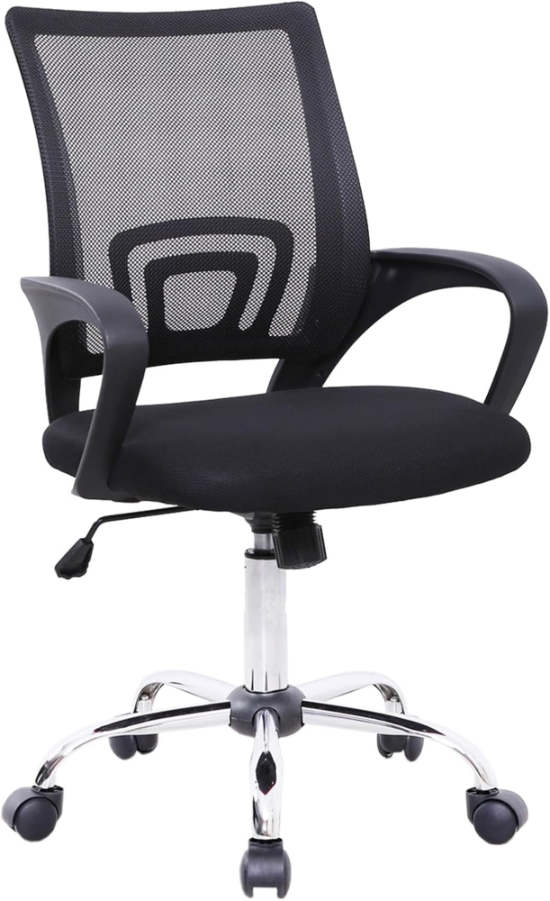 Svita 'Cydney' Schreibtischstuhl, stufenlos höhenverstellbar, 360° drehbar, Polyester schwarz Bild 1