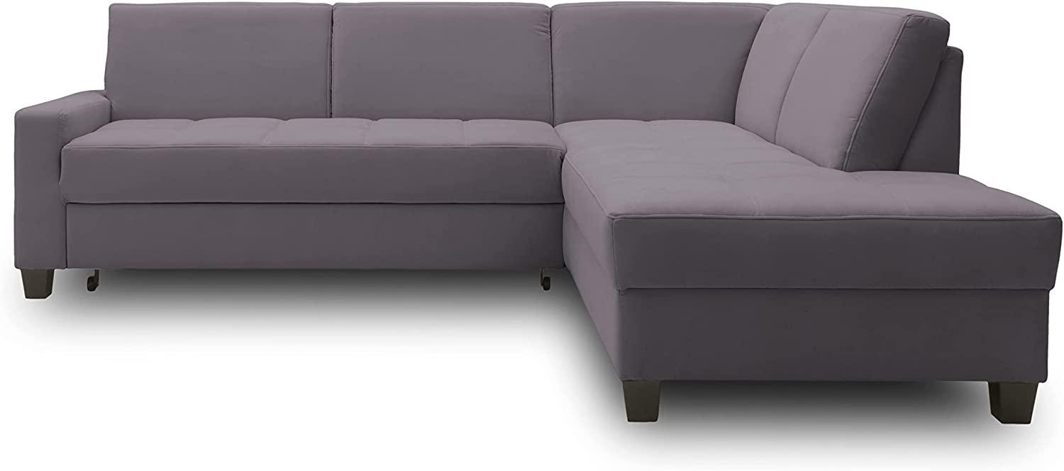 DOMO Collection Londrina Ecksofa mit Schlaffunktion, Eckcouch in L-Form, Ecke, dunkelgrau, 243 x 209 cm Bild 1