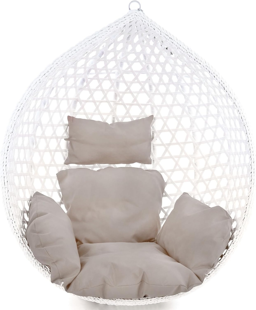 Kissen für Hängesessel Korb inkl. Rückenteil 2-teiliges Set Style Hell Grau Bild 1