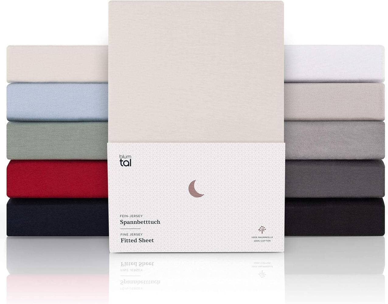 Blumtal Premium Topper Boxspringbett Spannbettlaken 140x200 - Superweiches 100% Baumwolle Spannbetttuch, bis 15cm Topperhöhe, Elfenbein Bild 1