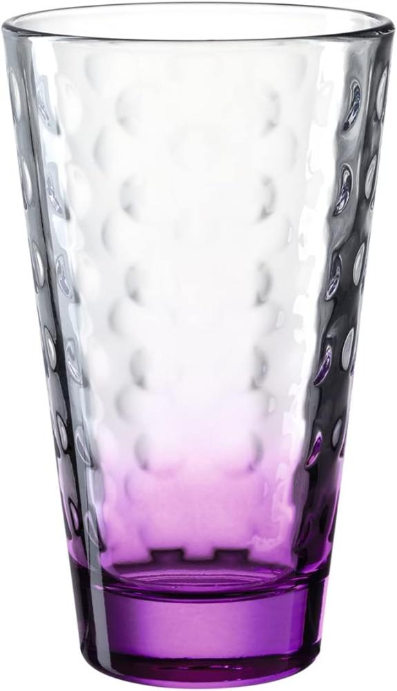 Leonardo Trinkglas Optic, Becher, Wasserglas, Kalk-Natron Glas, violett, 300 ml, 025914 Bild 1