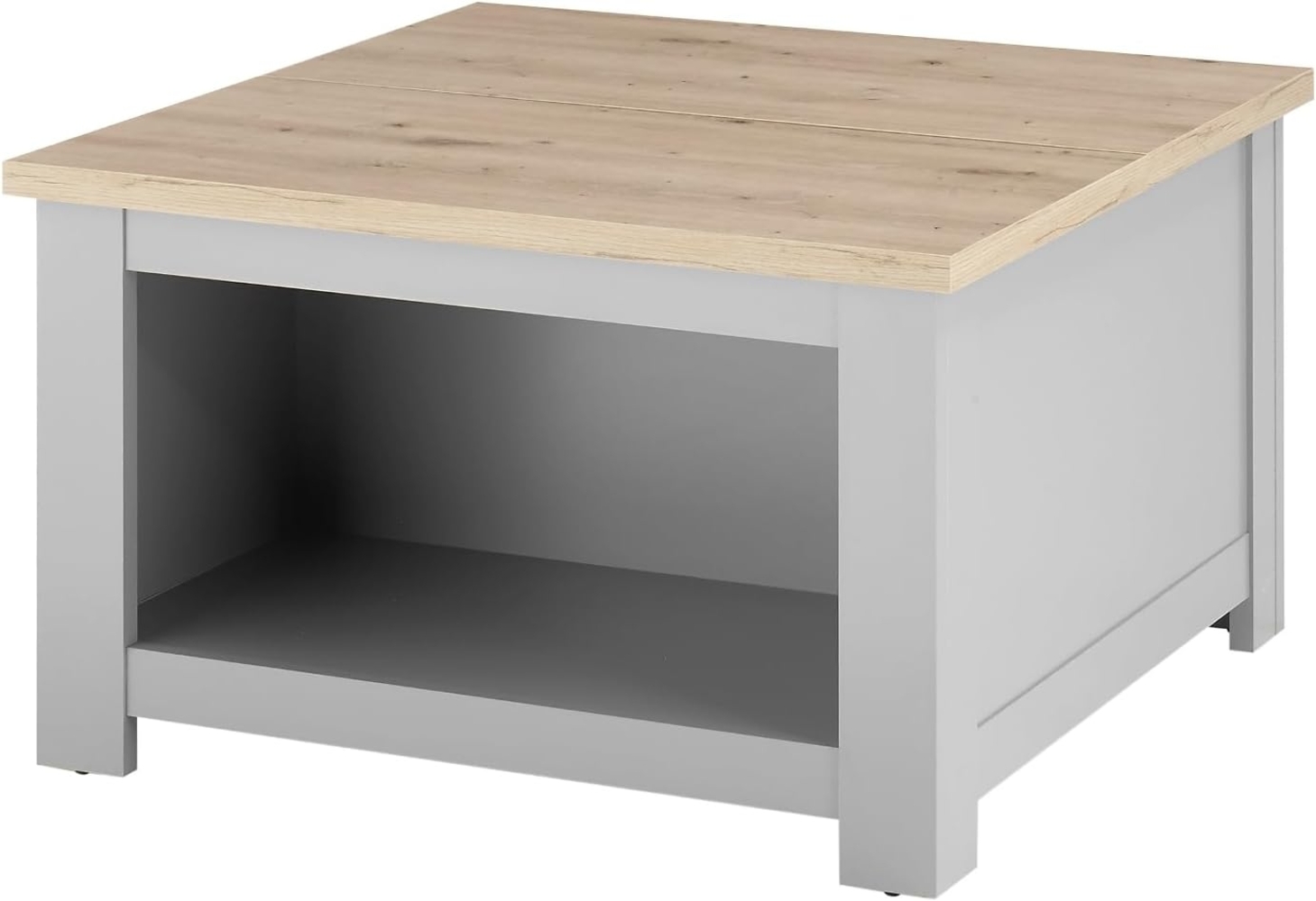 Couchtisch Rideau in grau und Eiche Artisan 83x 83 cm Bild 1