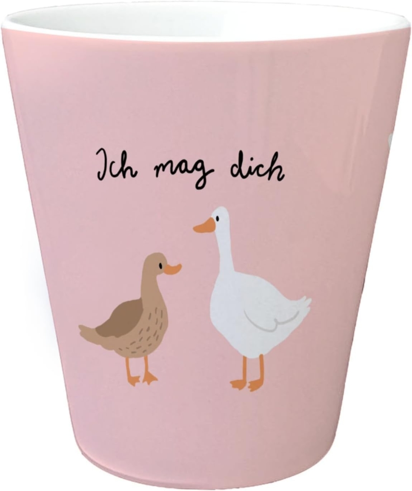 speecheese Blumentopf Gans und Ente Blumentopf mit Spruch Ich mag dich Bild 1