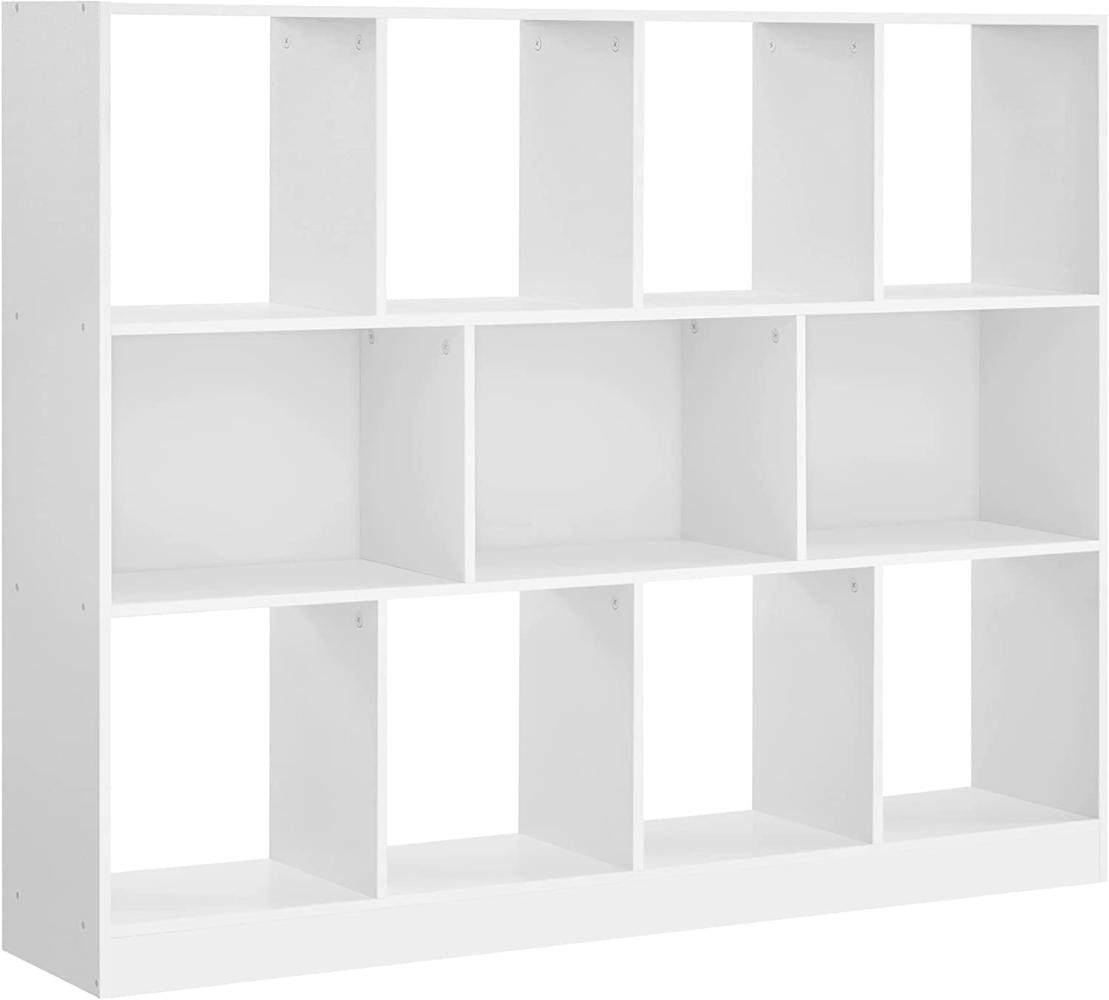 Vasagle Bücherregal, Standregal, Aufbewahrungsregal mit 11 Fächern, für Wohnzimmer, Arbeitszimmer, Kinderzimmer, Schlafzimmer, weiß LBC054T14 Bild 1