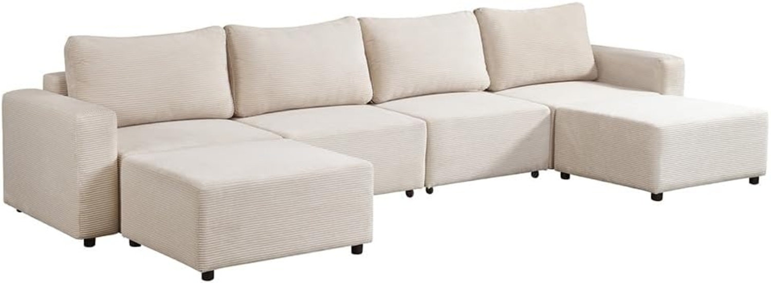 HOME DELUXE Modulares Schlafsofa Beige - 380 x 168 cm Bild 1