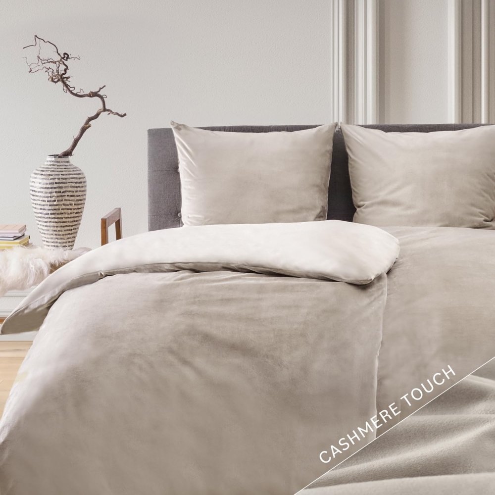 Blumtal Bettwäsche Cashmere-Touch Plüsch, warme Winterbettwäsche + Kopfkissenbezug Bild 1