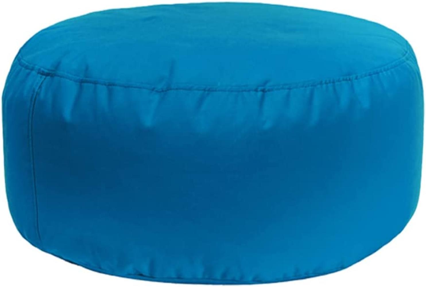 Bruni Pouf Sitzhocker L in Lichtblau – runder Sitzpouf, Indoor und Outdoor als Fußhocker, Yoga-Sitzkissen, Meditationskissen geeignet Bild 1