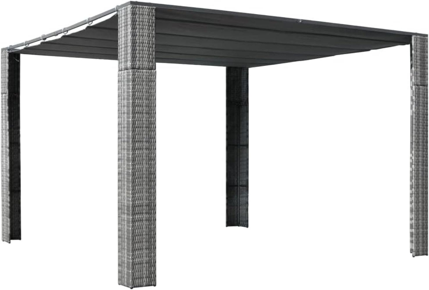 vidaXL Pavillon mit Dach Poly Rattan 300x300x200 cm Grau und Anthrazit 44818 Bild 1