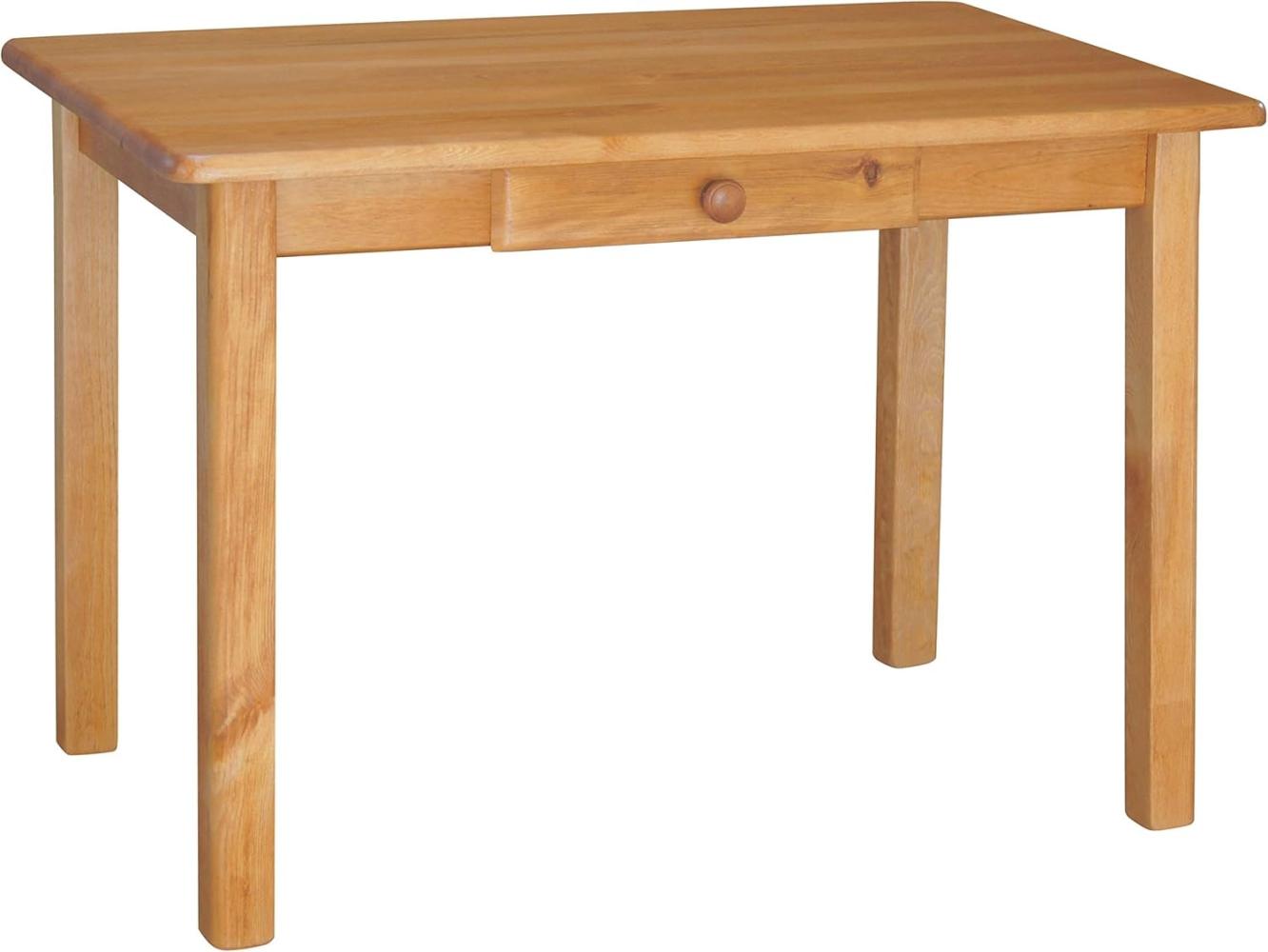 Esstisch mit Schublade Küchentisch Speisetisch Tisch Kiefer massiv Restaurant Erle (120, 60) Bild 1