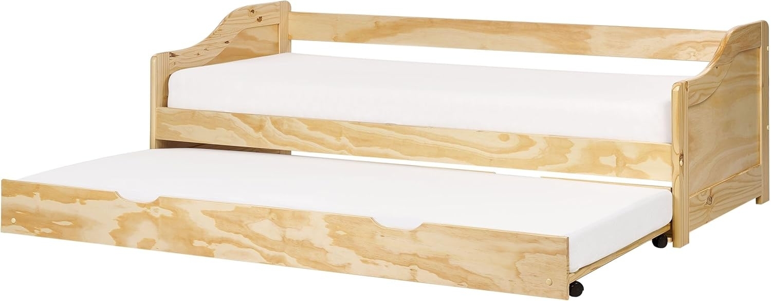 Tagesbett LUNERAY 90 x 200 cm Holz Heller Holzfarbton Bild 1