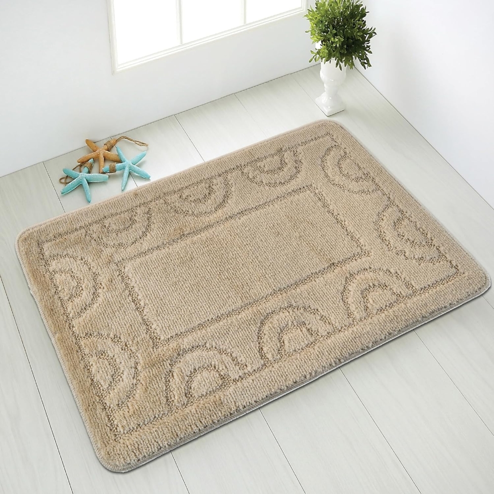 Comart - Nicole Badezimmerteppich – rechteckig 67x100 cm – rutschfeste Unterseite aus Latex – schnelltrocknend und atmungsaktiv – maschinenwaschbar – Dusch- und Badewanneneinlagen – einfarbig Bild 1