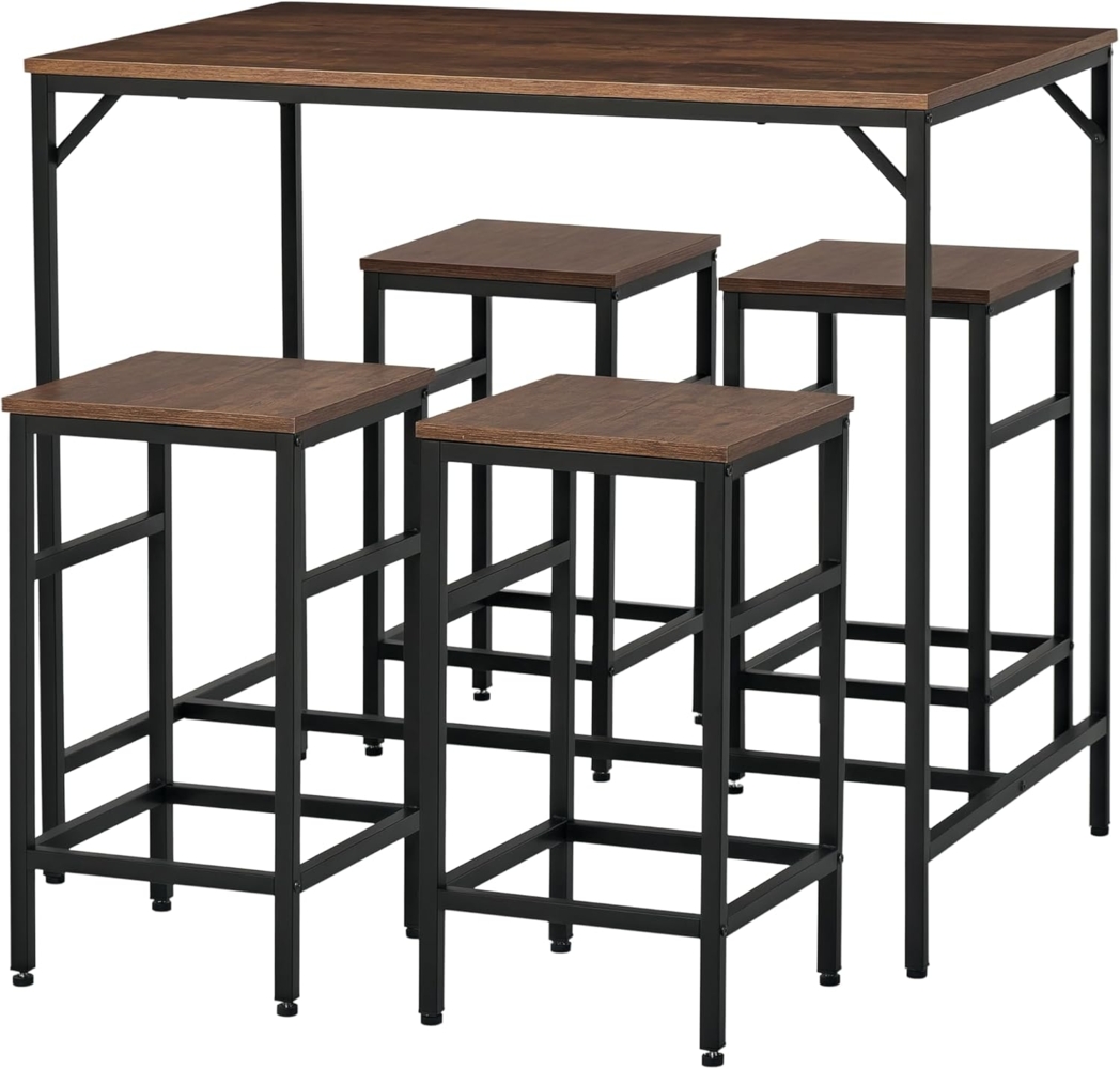 HOMCOM Bartisch Bartisch-Set mit 4 Barhockern Bild 1