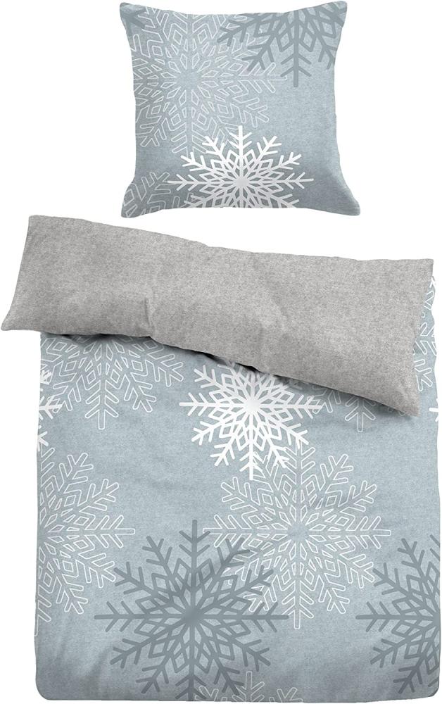 Tom Tailor Melange Flanell Bettwäsche 847643-810 light blue | 155x220 cm + 80x80 cm Bild 1