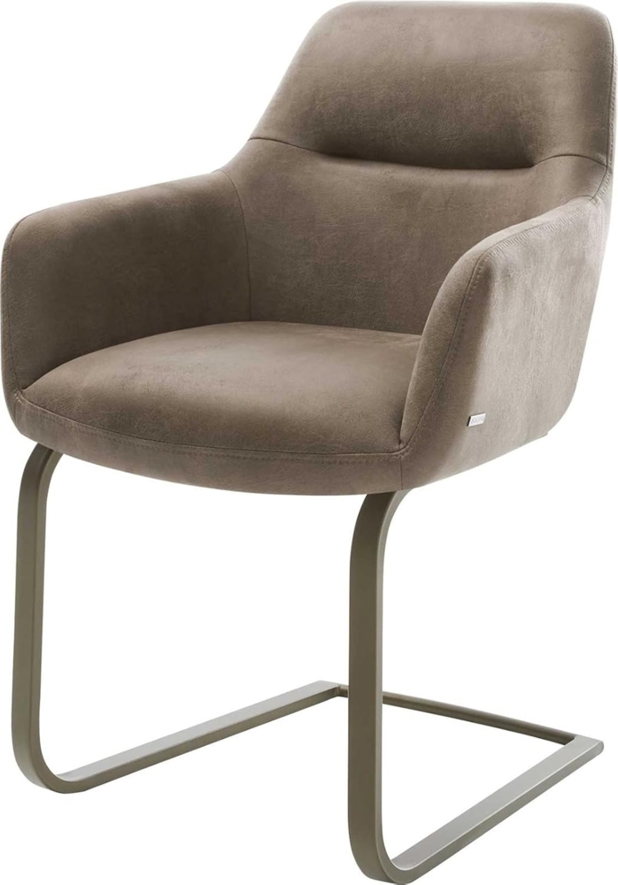 Freischwinger Pejo-Flex Mikrofaser Anthrazit Vintage Freischwinger flach Effektfinish Titan Taschenfederkern Bild 1