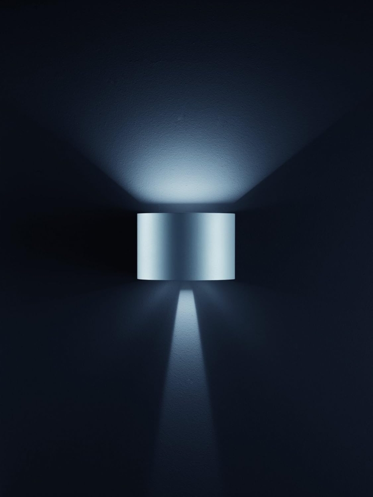 helestra SIRI 44-R Wandleuchte IP54 silbergrau #A28342.46 Bild 1