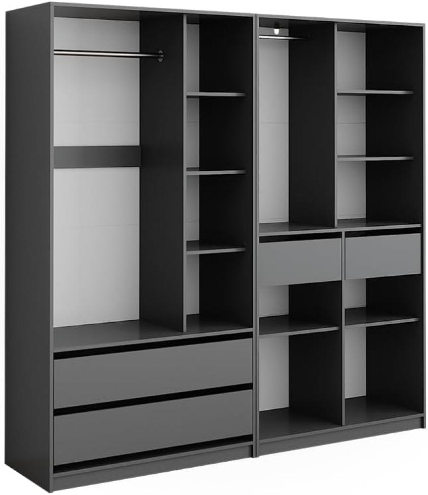 Vicco Kleiderschrank Elmo Anthrazit 100 x 200 cm Set mit 2 Teile Bild 1