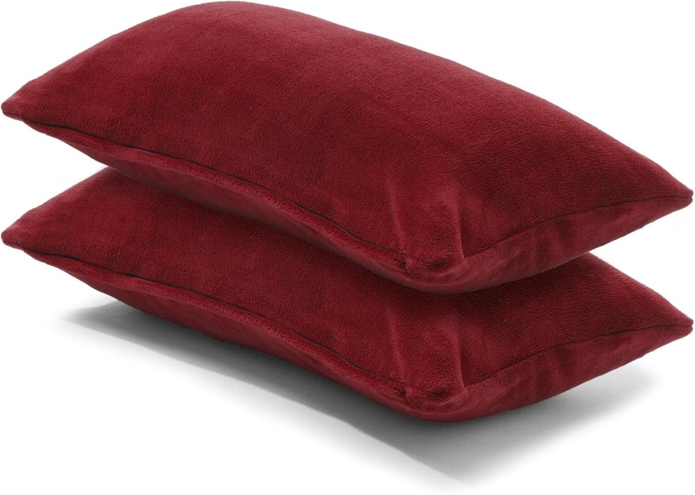 CelinaTex Kissenbezüge Comfortable Kissenbezüge Kissenhüllen 2er Set 40x80cm bordeaux Bild 1