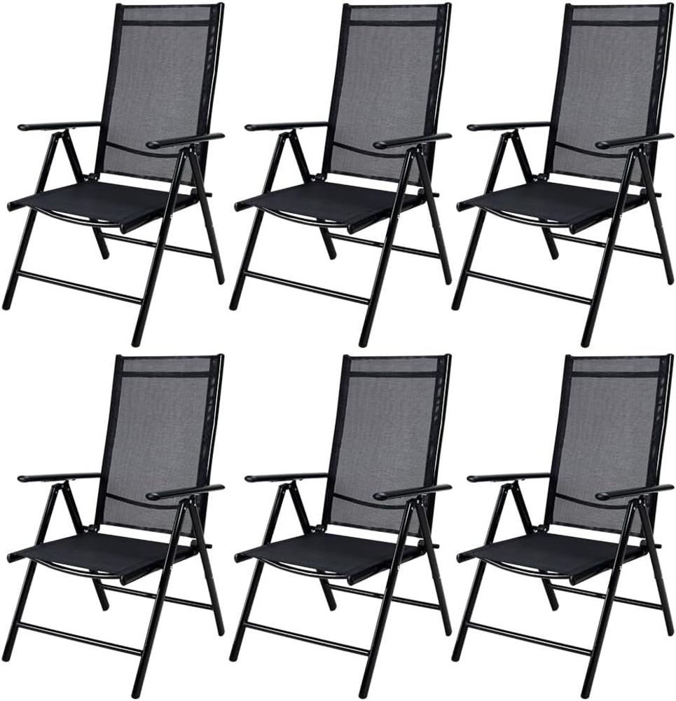Casaria Gartenstuhl, Hochlehner Klappbar 8-Fach Verstellbar Alu Wetterfest 120kg Belastbar Bild 1