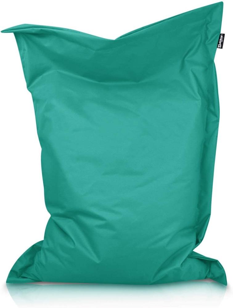 BuBiBag XXL Sitzsack, Outdoor Sitzsäcke für Kinder und Erwachsene, Bodenkissen Beanbag Fatboy wetterfest (Türkis 145x110 cm) Bild 1