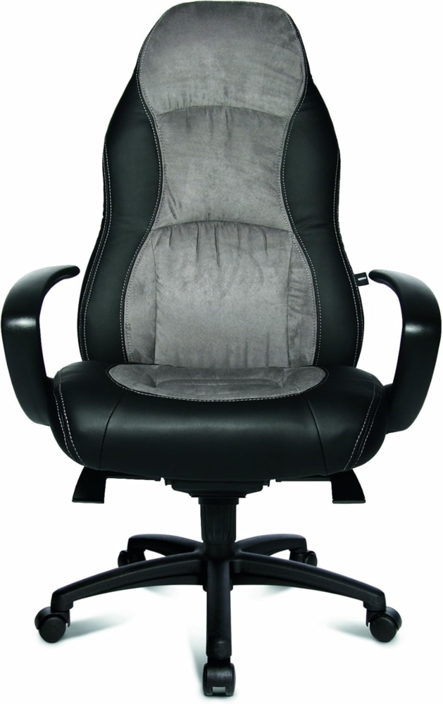 Topstar Speed Chair, Chefsessel, Bürostuhl, Schreibtischstuhl, inkl. Armlehnen, Kunstleder/Mikrofaser, schwarz/grau Bild 1