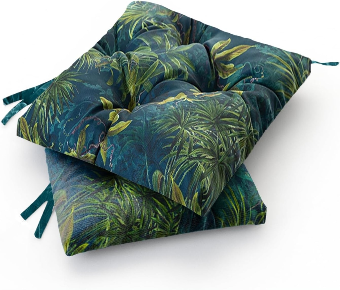 Bjird Stuhlkissen 45x45 cm - Wasserdichtes Gartenkissen für Stühle & Sessel, Wetterfest & Pflegeleicht - Dickes Sitzkissen 6 cm - Outdoor geeignet Bild 1